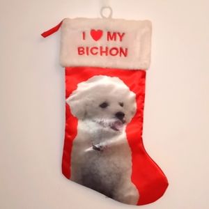 Dog (BICHON) Christmas Holiday Stocking
